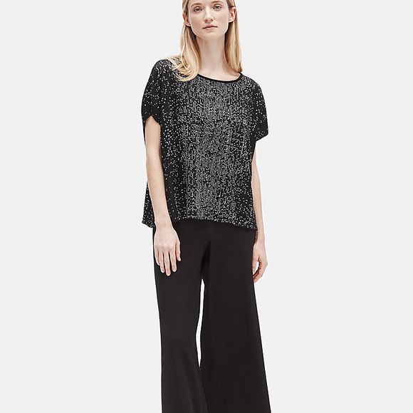 Eileen Fisher SLEEK TENCEL BATEAU NECK TOP - Picture 2 of 8